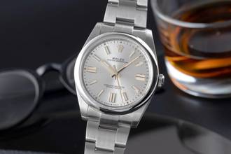 Thumbnail von Rolex Oyster Perpetual 41 Silver Dial Stahl Automatik Ref. 124300 Papiere 2022