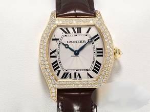 Thumbnail von Cartier Tortue Gelbgold 750 Diamanten Brillanten Grosses Modell Gold Wa503751 18kt Yellow Gold