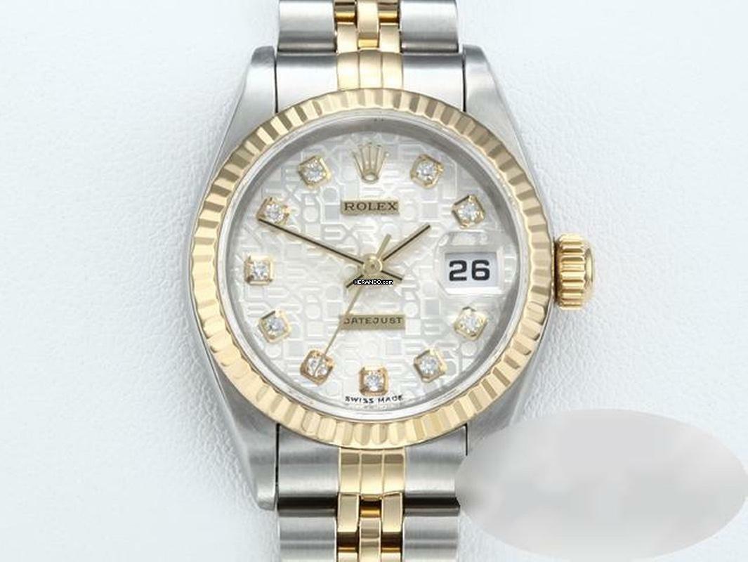 Rolex Lady-Datejust Edelstahl Gelbgold 750 Diamanten Automatik Stainless Steel 18kt Yellow Gold Stahl Jubilé-band Chronometer Oyster