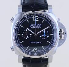  Officine Paneral Luminor Chronograph 44mm Steel 1109 Black Dial 44mm B+P 