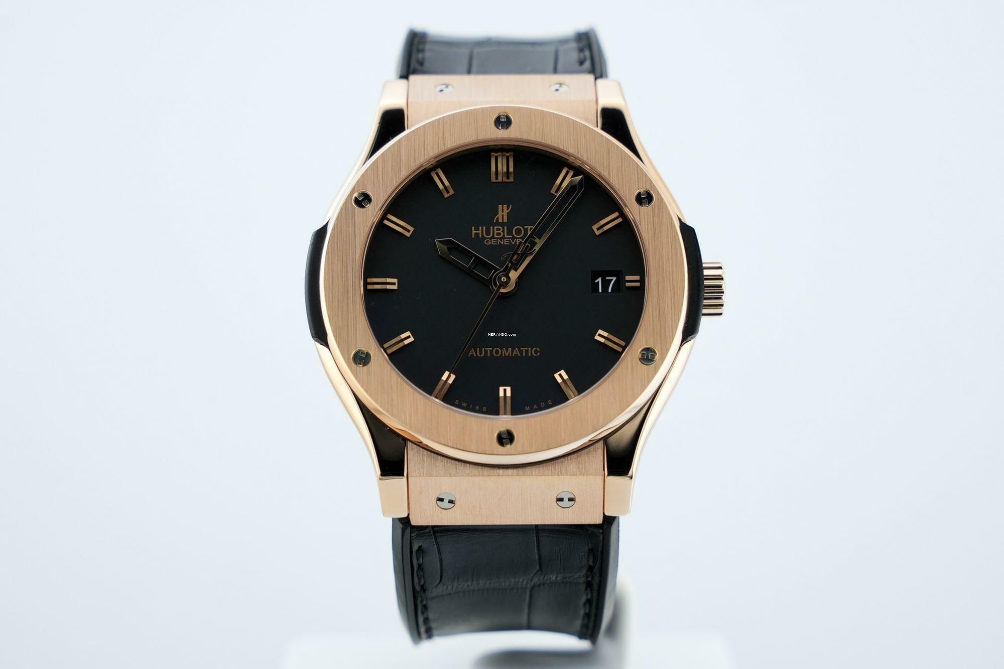 Thumbnail von Hublot Classic Fusion 45 Rose Gold Black Dial - With Box - 511.PX.2610LR