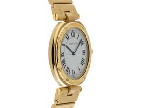 Thumbnail von Cartier Santos Ronde GM Großes Modell Ref.8191 1982 Box&Beschreibung wie Neu Vintage