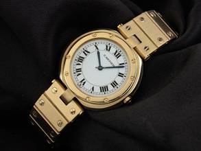 Thumbnail von Cartier Santos Ronde GM Großes Modell Ref.8191 1982 Box&Beschreibung wie Neu Vintage