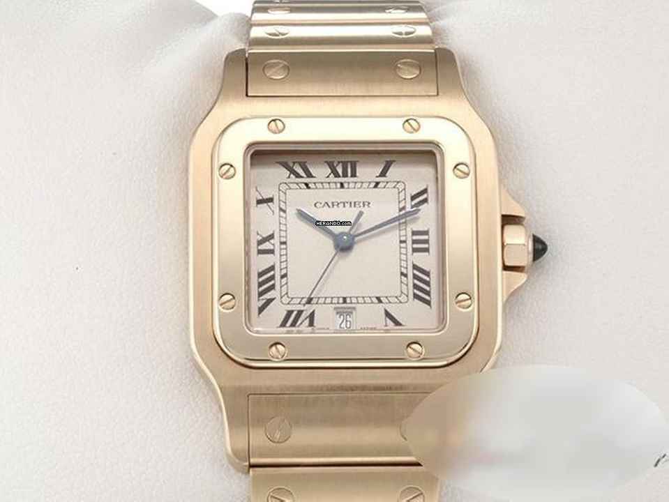  Cartier Santos Galbée Großes Modell Gelbgold 750 W20009c5 Damen Herren Gold 