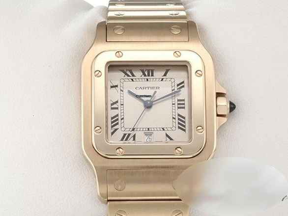  Cartier Santos Galbée Großes Modell Gelbgold 750 W20009c5 Damen Herren Gold 
