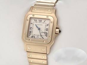 Thumbnail von Cartier Santos Galbée Großes Modell Gelbgold 750 W20009c5 Damen Herren Gold