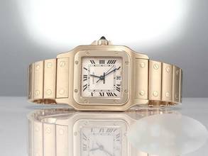 Thumbnail von Cartier Santos Galbée Großes Modell Gelbgold 750 W20009c5 Damen Herren Gold