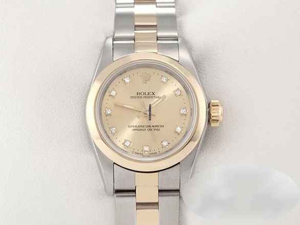  Rolex Oyster Perpetual Edelstahl Gelbgold 750 Diamanten Automatik Gold 