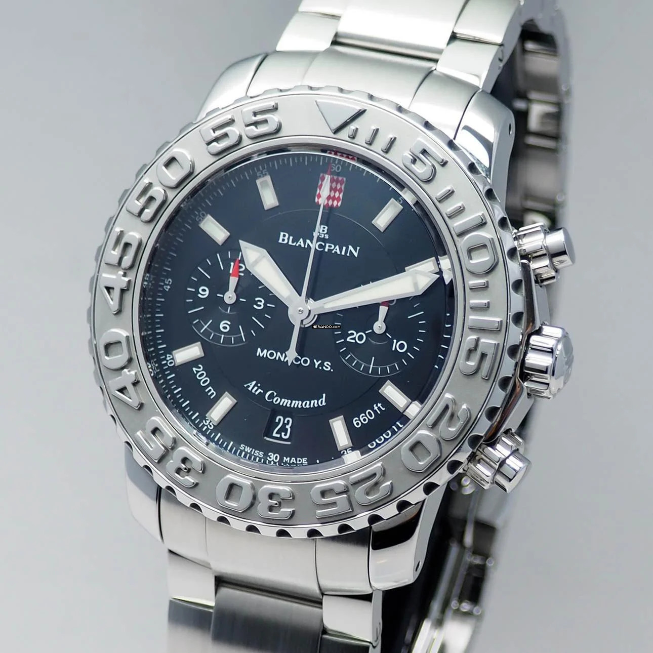  Blancpain Air Command Chronograph Monaco Yacht Show 2285F-1140 Stahl Box+Papiere Full Set+Service 