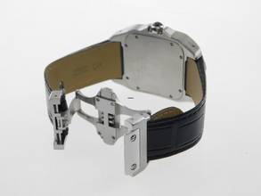 Thumbnail von Cartier Santos 100 XL 38 x 51 mm Tresoruhr im Full Set mit Box / Papiere und original Krokoband Wie Neu ! mit original Cartier Krokoband und Faltschließe