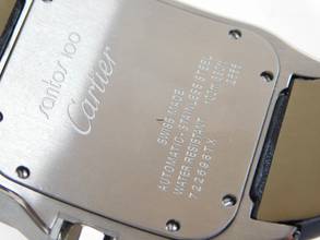 Thumbnail von Cartier Santos 100 XL 38 x 51 mm Tresoruhr im Full Set mit Box / Papiere und original Krokoband Wie Neu ! mit original Cartier Krokoband und Faltschließe