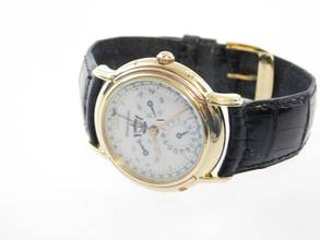 Thumbnail von Jaeger-LeCoultre Odysseus 18 Karat Gelbgold Odysseus Vollkalender Automatik Brunai Wappen Porzellan Zifferblatt Brunei Darussalam Wappen Vollkalender