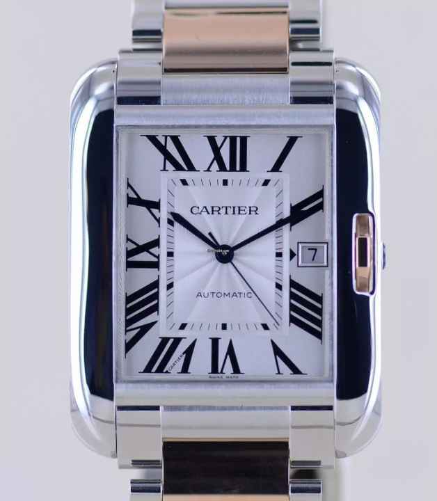  Cartier Tank Anglaise XL Automatic Steel Gold Dresswatch rar roman Dial Date 