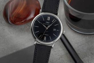 Thumbnail von IWC Portofino Automatic 40 Black Dial Edelstahl Automatik Herrenuhr Ref. IW356502