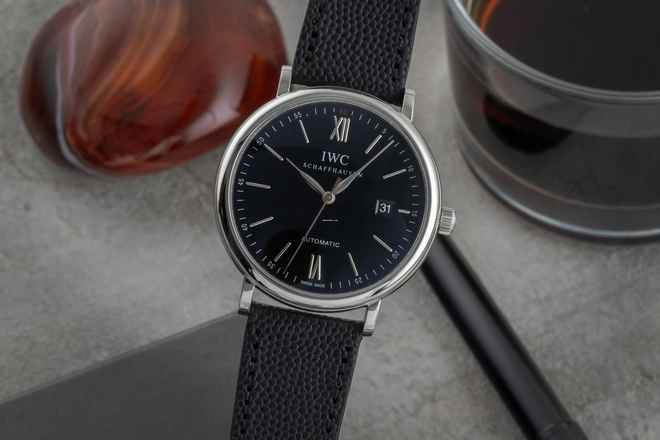  IWC Portofino Automatic 40 Black Dial Edelstahl Automatik Herrenuhr Ref. IW356502 