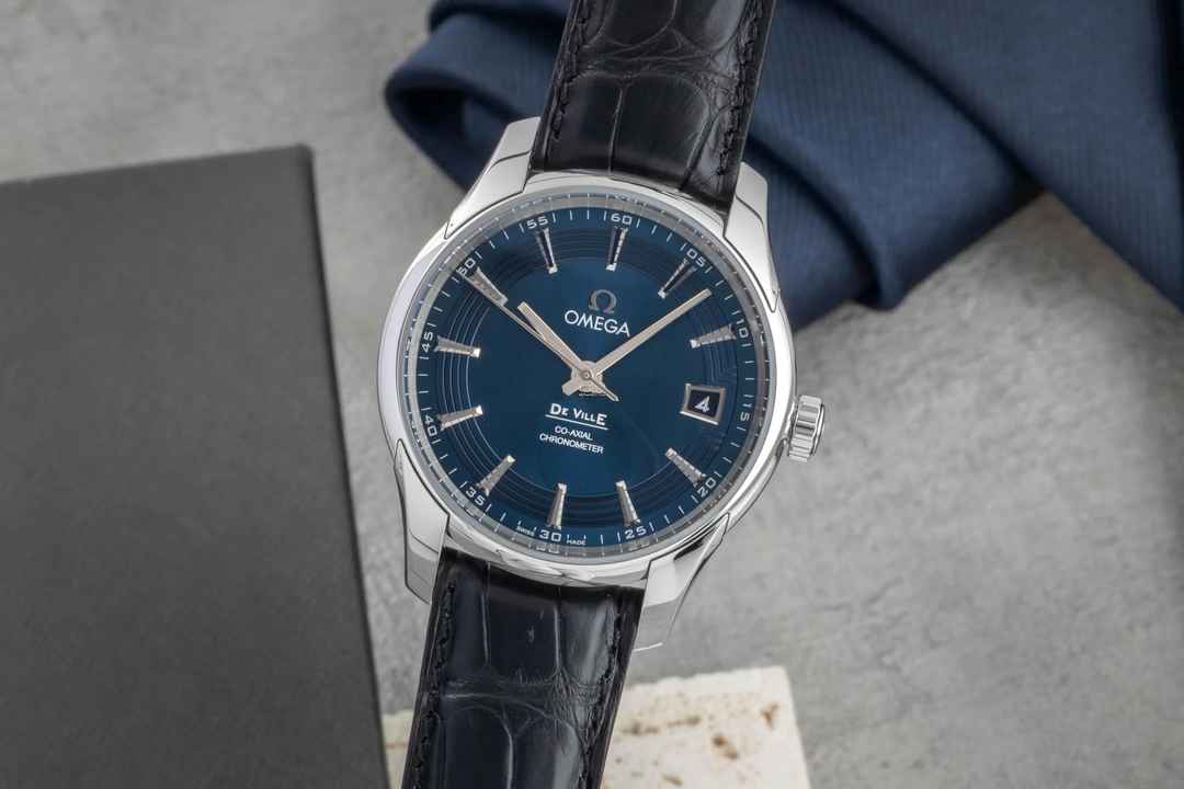  Omega De Ville Hour Vision Blue Dial Edelstahl Ref. 431.33.41.21.03.001 Papiere 