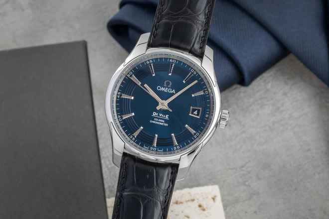  Omega De Ville Hour Vision Blue Dial Edelstahl Ref. 431.33.41.21.03.001 Papiere 