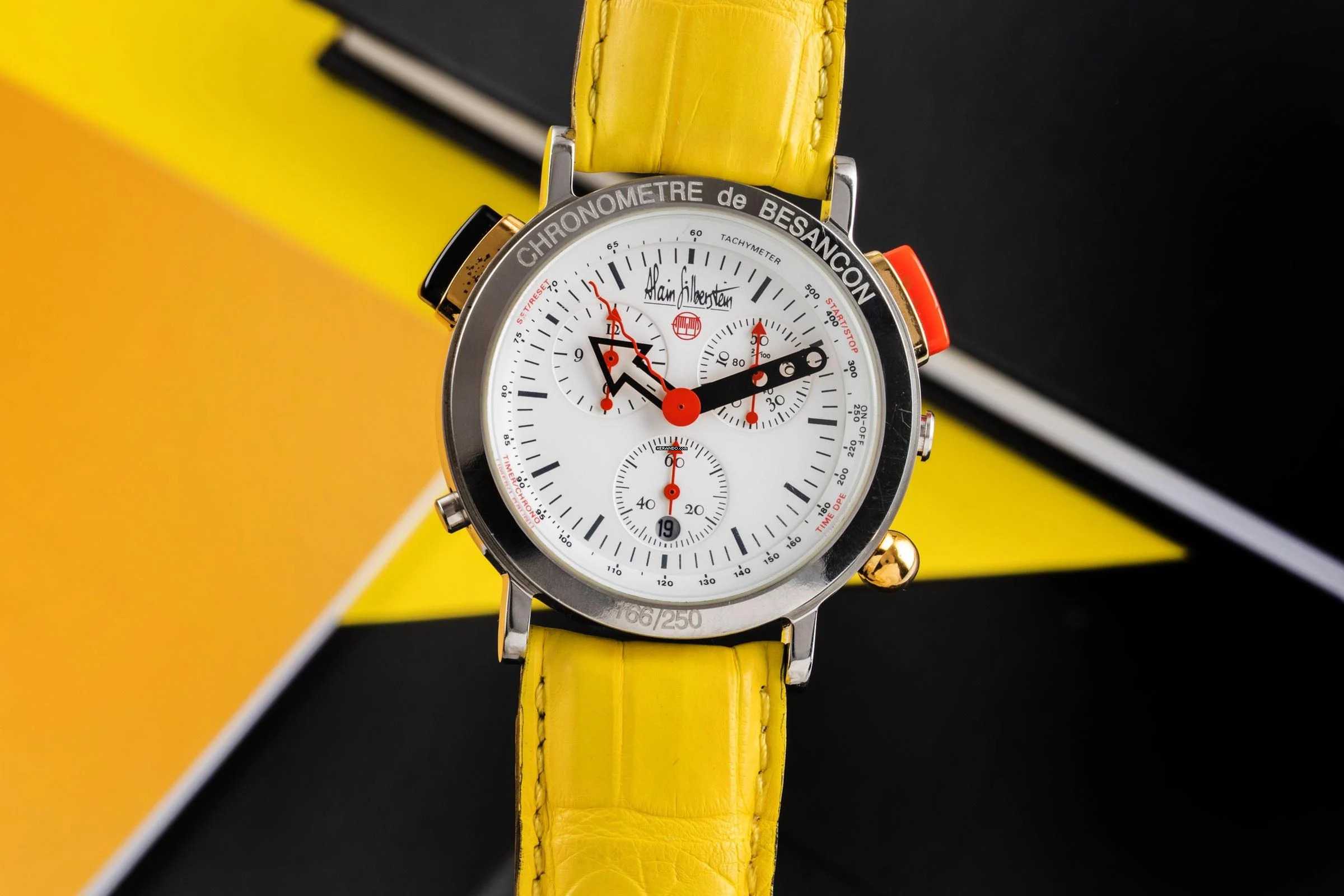 Alain Silberstein Kronoalarm 3 Chronograph Stahl Quarz Herrenuhr