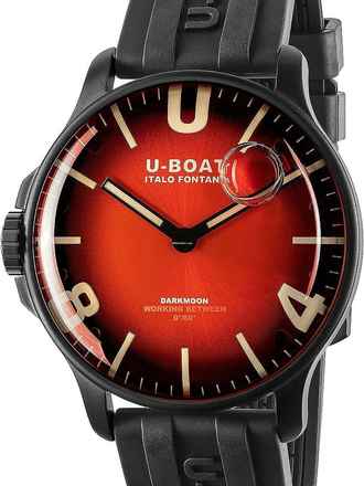  U-Boat 8697/B Darkmoon Red PVD Soleil Herrenuhr 44mm 5ATM 