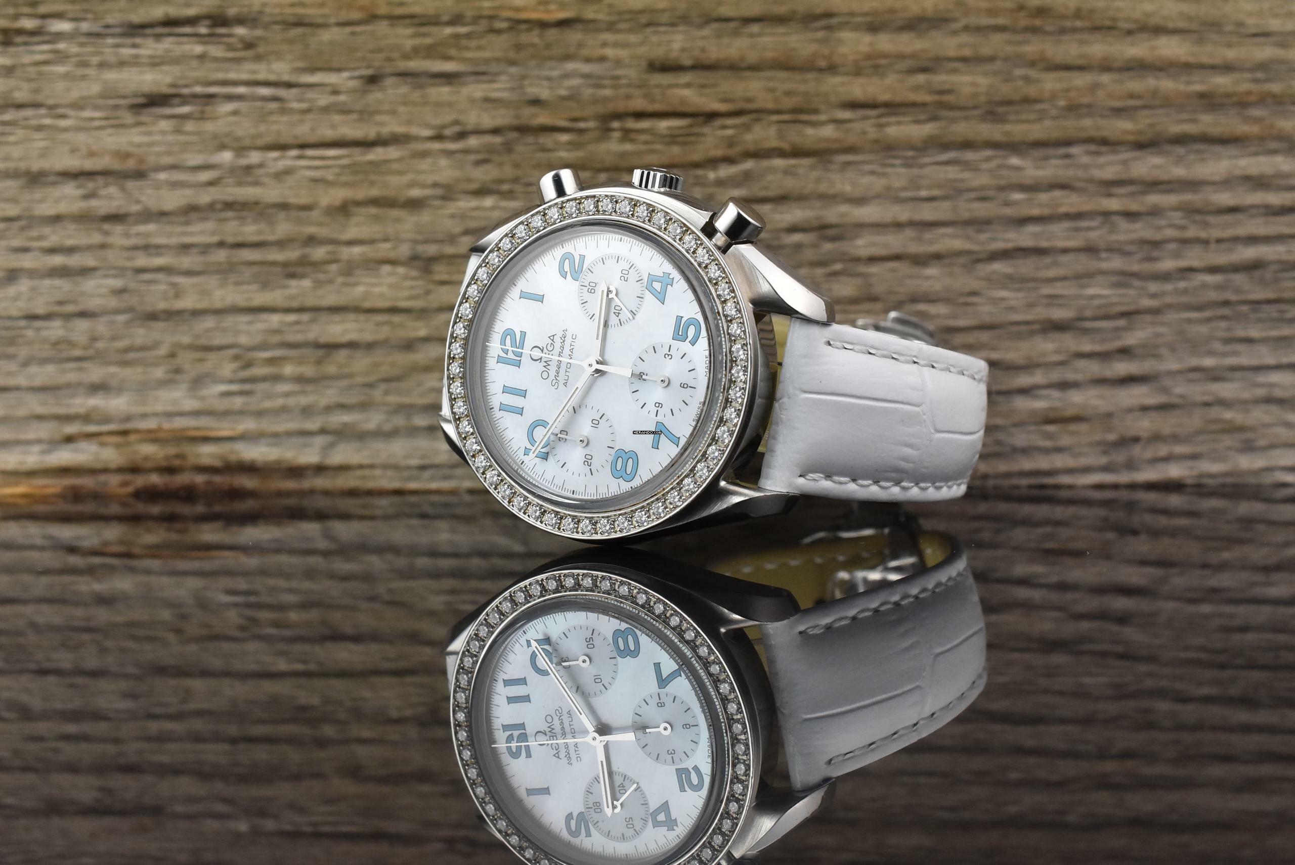 Thumbnail von Omega Speedmaster Reduced MOP Dial / Diamond Bezel Automatik - Full Set