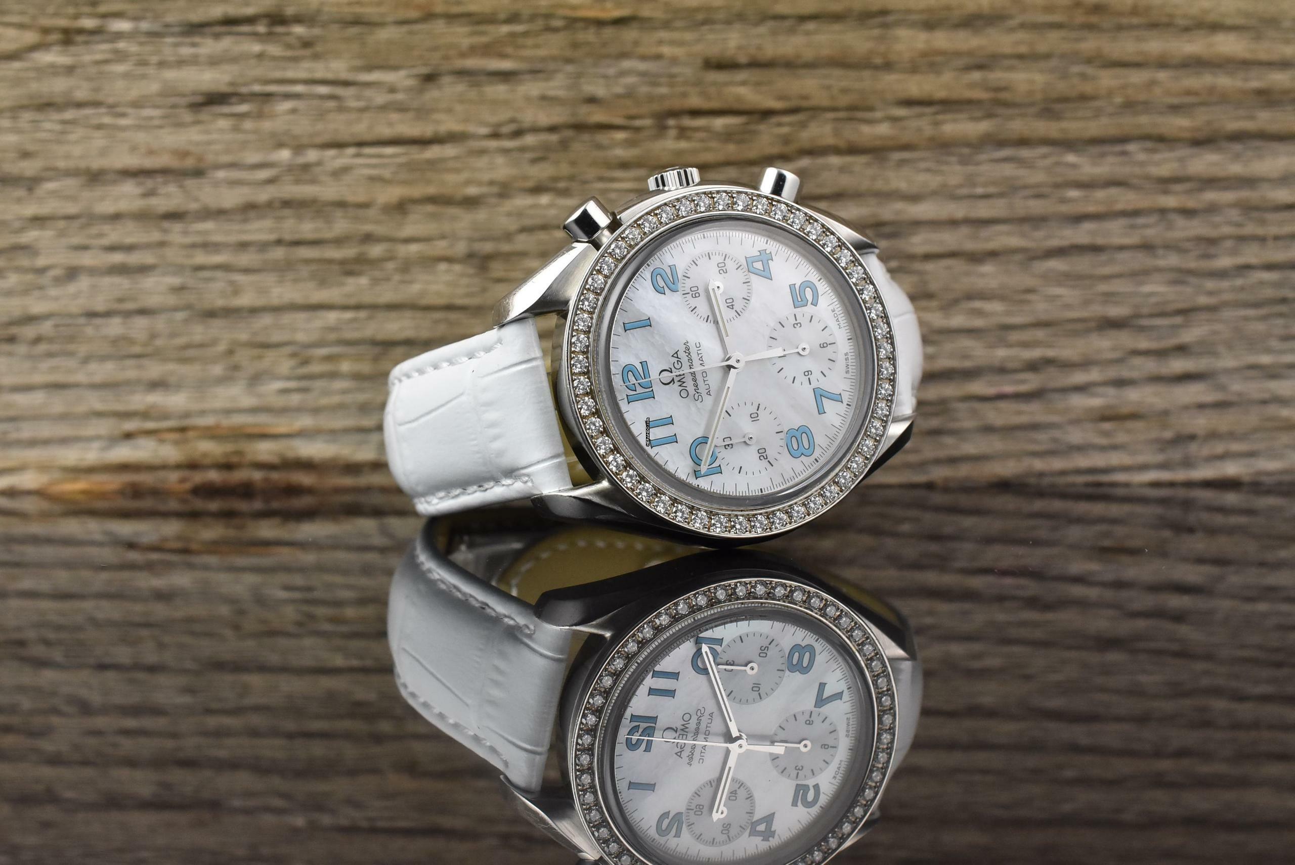 Thumbnail von Omega Speedmaster Reduced MOP Dial / Diamond Bezel Automatik - Full Set