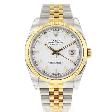  Rolex Datejust 36 Steel Gold White Dial NEW 