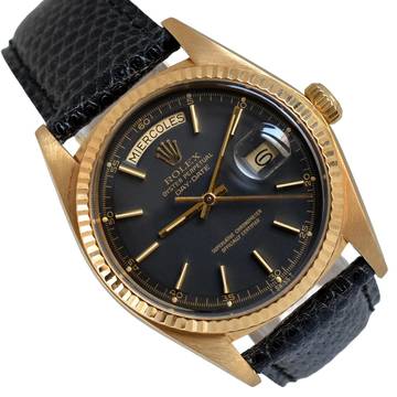  Rolex Day-Date 36 1803 President black dial yellow gold 18KT 1977 