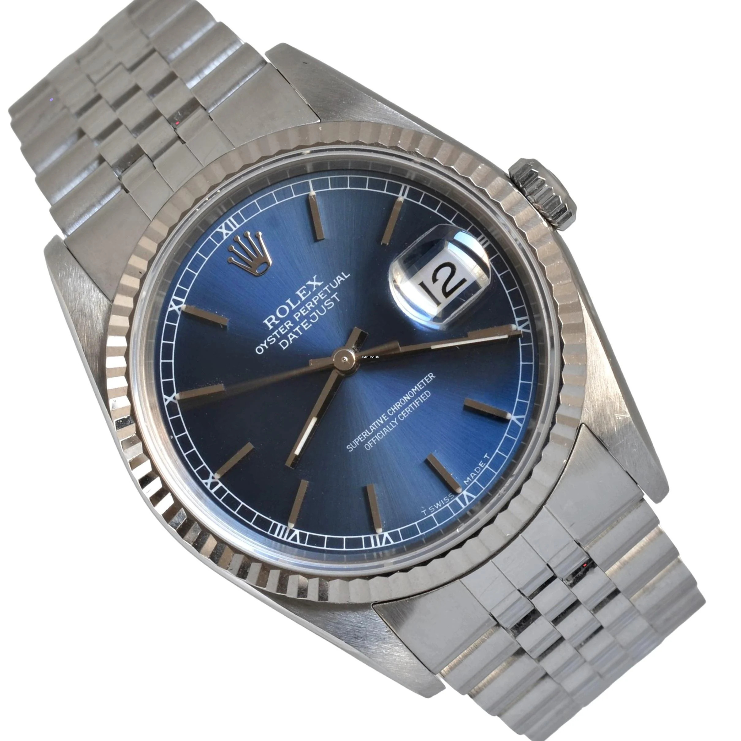 Rolex Datejust 36 16234 Soleil blue dial 1991 Full Set TOP Condition