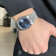 Thumbnail von Rolex Datejust 36 16234 Soleil blue dial 1991 Full Set TOP Condition