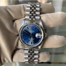 Thumbnail von Rolex Datejust 36 16234 Soleil blue dial 1991 Full Set TOP Condition