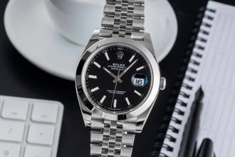 Thumbnail von Rolex Datejust 41 Black Dial Edelstahl Automatik Herrenuhr Ref. 126300 B&P 2019