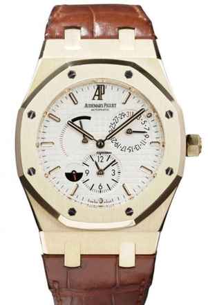  Audemars Piguet Royal Oak Dual Time 39mm - 18K Yellow Gold - White Dial - Box+Papers - 24 Months Warranty 26120BA.OO.D088CR.01 2008 