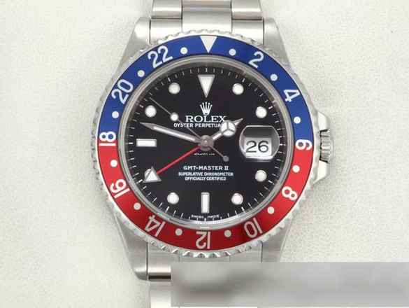  Rolex GMT-Master II Stahl 16710 2001 Pepsi Automatik Edelstahl Herrenuhr Stainless Steel Oyster-band Chronometer Black Dial 