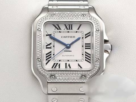  Cartier Santos Mittleres Modell W4sa0005 2023 Edelstahl Diamanten Automati Steelk 