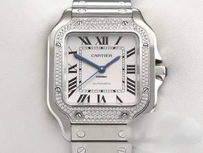 Thumbnail von Cartier Santos Mittleres Modell W4sa0005 2023 Edelstahl Diamanten Automati Steelk