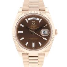 Thumbnail von Rolex Day-Date 40 40mm Everose Gold Chocolate Baguette Diamond Dial Service '25