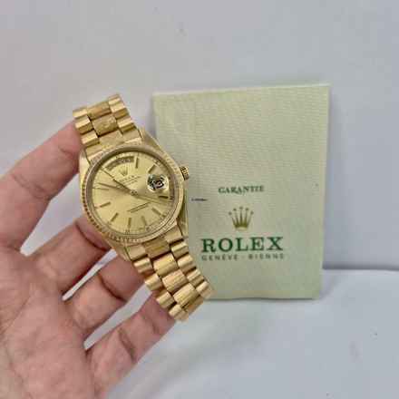  Rolex Day-Date 36 36mm Presidente Bark Finish Full Gold Automático Completo 