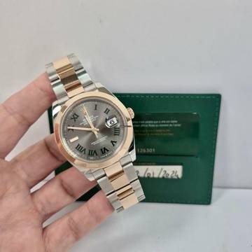  Rolex Datejust 41 41mm Wimbledon Ouro Rosé & Aço Automático completo 