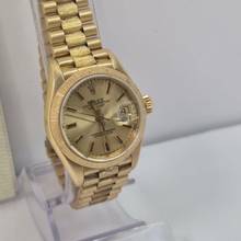 Thumbnail von Rolex Lady-Datejust Presidente Bark Finish Full Gold 26mm Autom. Completo