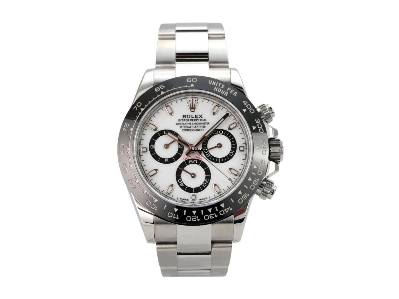  Rolex Daytona Edelstahl Ref. 116500LN Zifferblatt Weiß 
