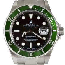 Thumbnail von Rolex Submariner Date 16610LV MK1 Kermit Fat Four bezel Full Set TOP Condition