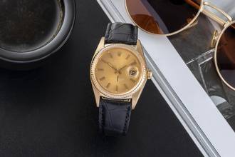 Thumbnail von Rolex Datejust 36 18K Gold Automatik Oyster Perpetual Ref. 16018 Klassiker