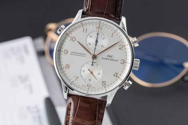  IWC Portugieser Chronograph Rattrapante Chronograph Edelstahl Handaufzug Ref. IW371202 B&P 
