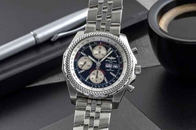  Breitling Bentley GT Chronograph Edelstahl Automatik Ref. A13362 B&P 2009 