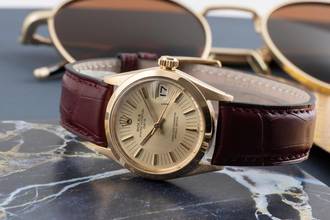 Thumbnail von Rolex Oyster Perpetual Date 18k Gold Damenuhr Ref.6624 vintage Klassiker