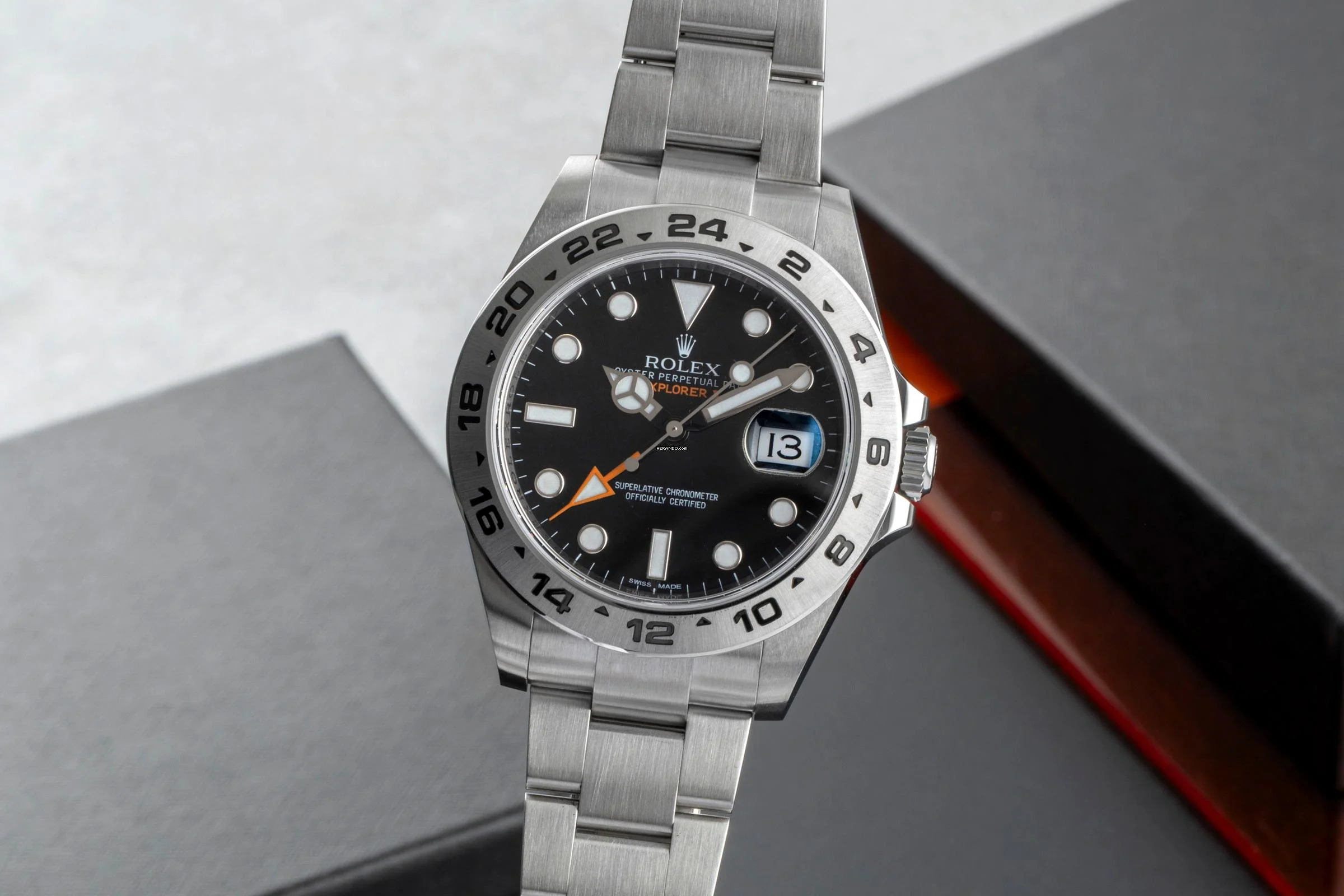  Rolex Explorer II Black Dial Edelstahl Automatik Herrenuhr Ref. 216570 B&P 2013 