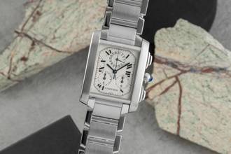 Thumbnail von Cartier Tank Française Chronograph Edelstahl Quarz Herrenuhr Ref. W51001Q3
