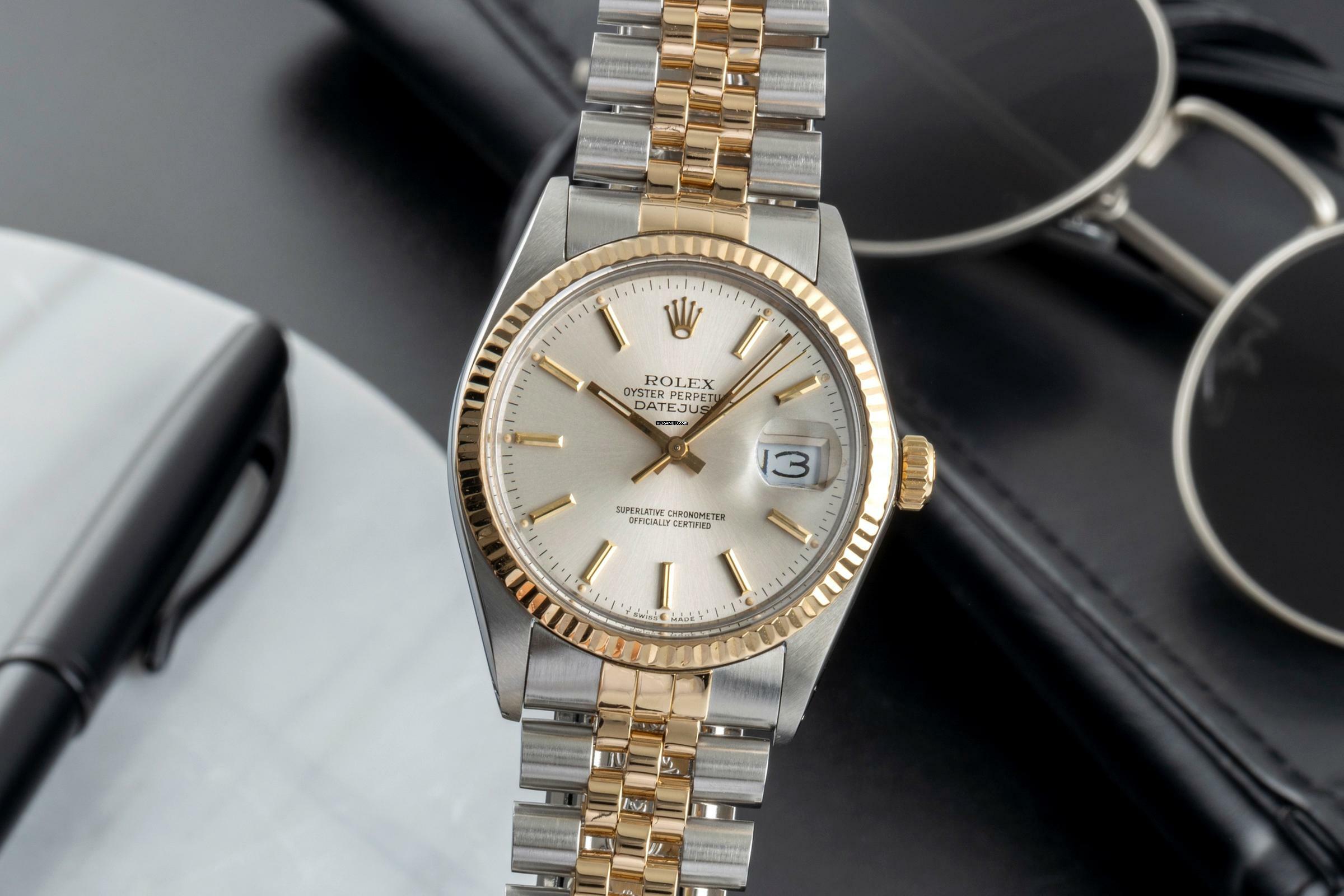 Rolex Datejust 36 Oyster Perpetual Stahl / Gold Automatik Ref. 16013 Klassiker