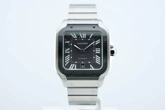 Thumbnail von Cartier Santos Large - Box+Papers - Cartier Warranty Until 2029 - Additional Rubber Strap WSSA0037 2021