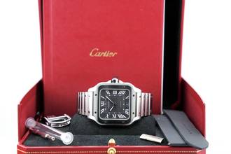 Thumbnail von Cartier Santos Large - Box+Papers - Cartier Warranty Until 2029 - Additional Rubber Strap WSSA0037 2021